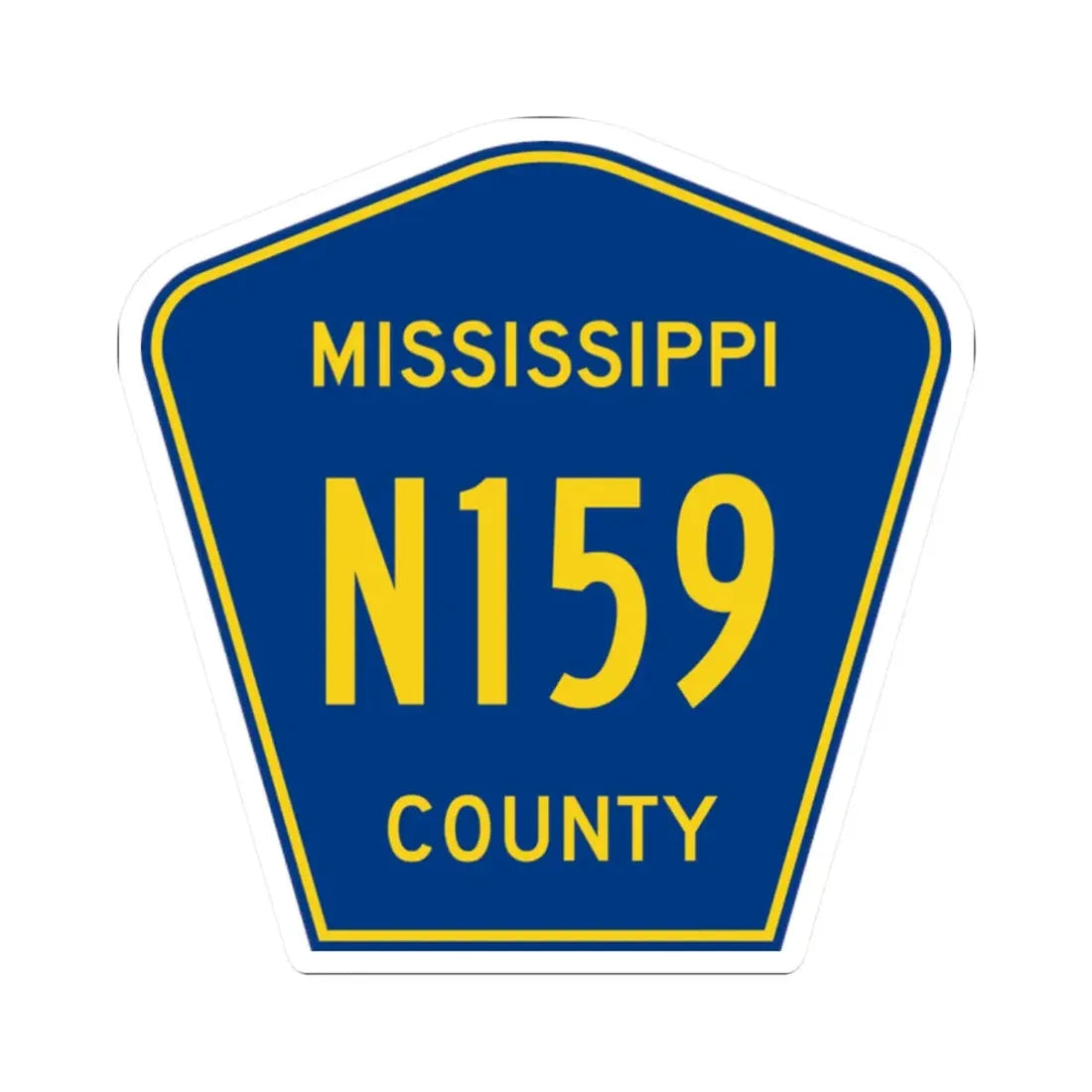 Mississippi County Route N159 AR (Arkansas) (Road Sign) STICKER Vinyl Kiss-Cut Decal 2 Inch White - The Sticker Space