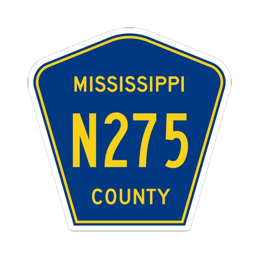 Mississippi County Route N275 AR (Arkansas) (Road Sign) STICKER Vinyl Kiss-Cut Decal 4 Inch White - The Sticker Space