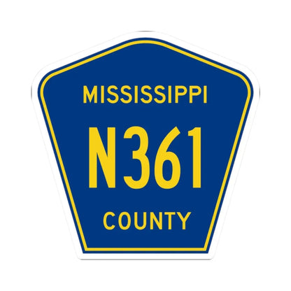 Mississippi County Route N361 AR (Arkansas) (Road Sign) STICKER Vinyl Kiss-Cut Decal 2 Inch White - The Sticker Space