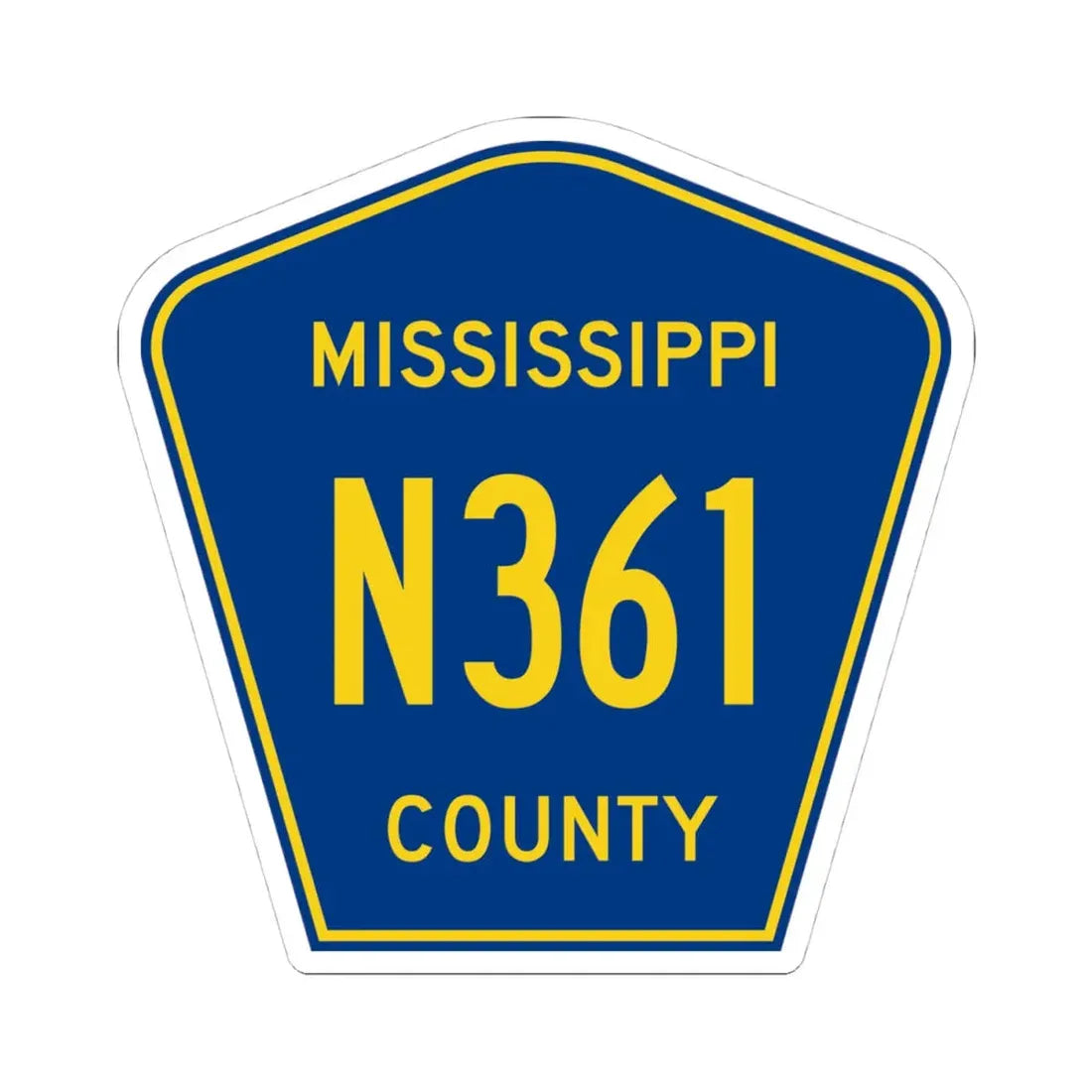 Mississippi County Route N361 AR (Arkansas) (Road Sign) STICKER Vinyl Kiss-Cut Decal 4 Inch White - The Sticker Space