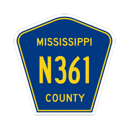 Mississippi County Route N361 AR (Arkansas) (Road Sign) STICKER Vinyl Kiss-Cut Decal 4 Inch White - The Sticker Space