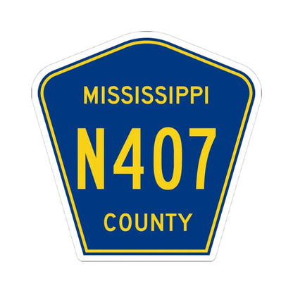 Mississippi County Route N407 AR (Arkansas) (Road Sign) STICKER Vinyl Kiss-Cut Decal 4 Inch White - The Sticker Space