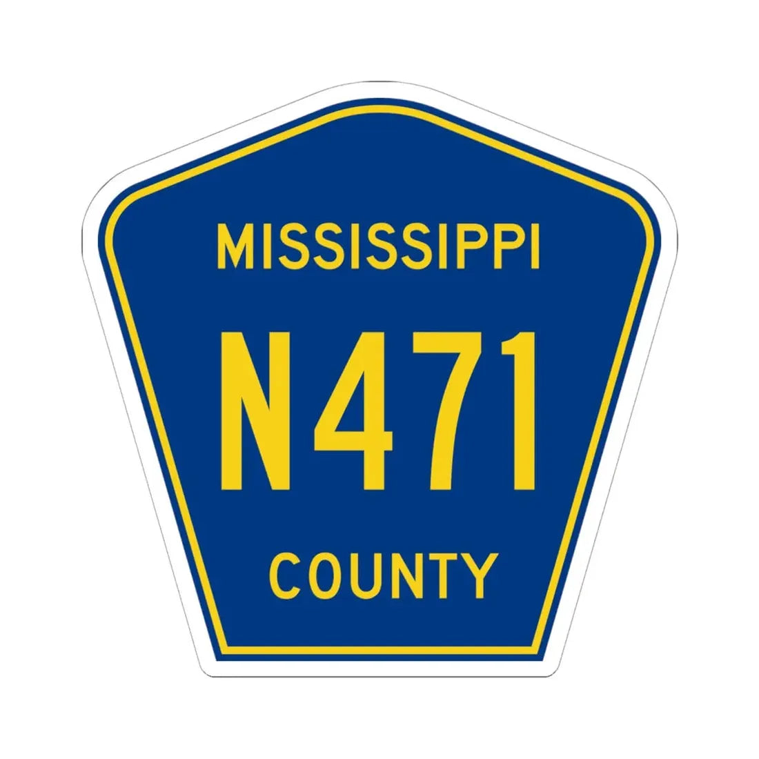 Mississippi County Route N471 AR (Arkansas) (Road Sign) STICKER Vinyl Kiss-Cut Decal 6 Inch White - The Sticker Space