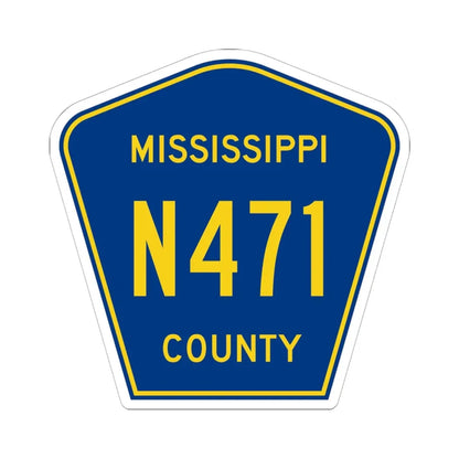 Mississippi County Route N471 AR (Arkansas) (Road Sign) STICKER Vinyl Kiss-Cut Decal 6 Inch White - The Sticker Space
