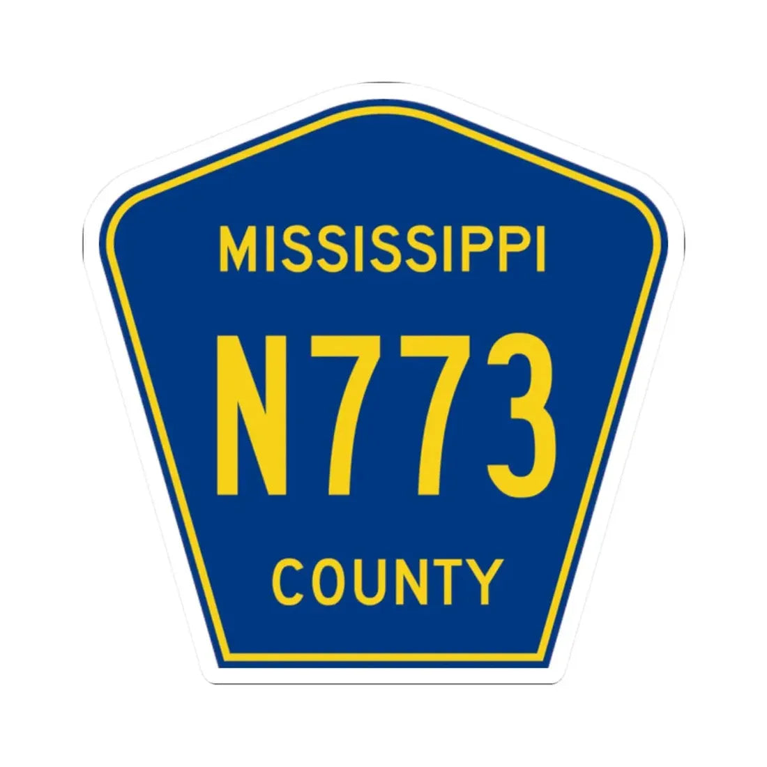 Mississippi County Route N773 AR (Arkansas) (Road Sign) STICKER Vinyl Kiss-Cut Decal 2 Inch White - The Sticker Space
