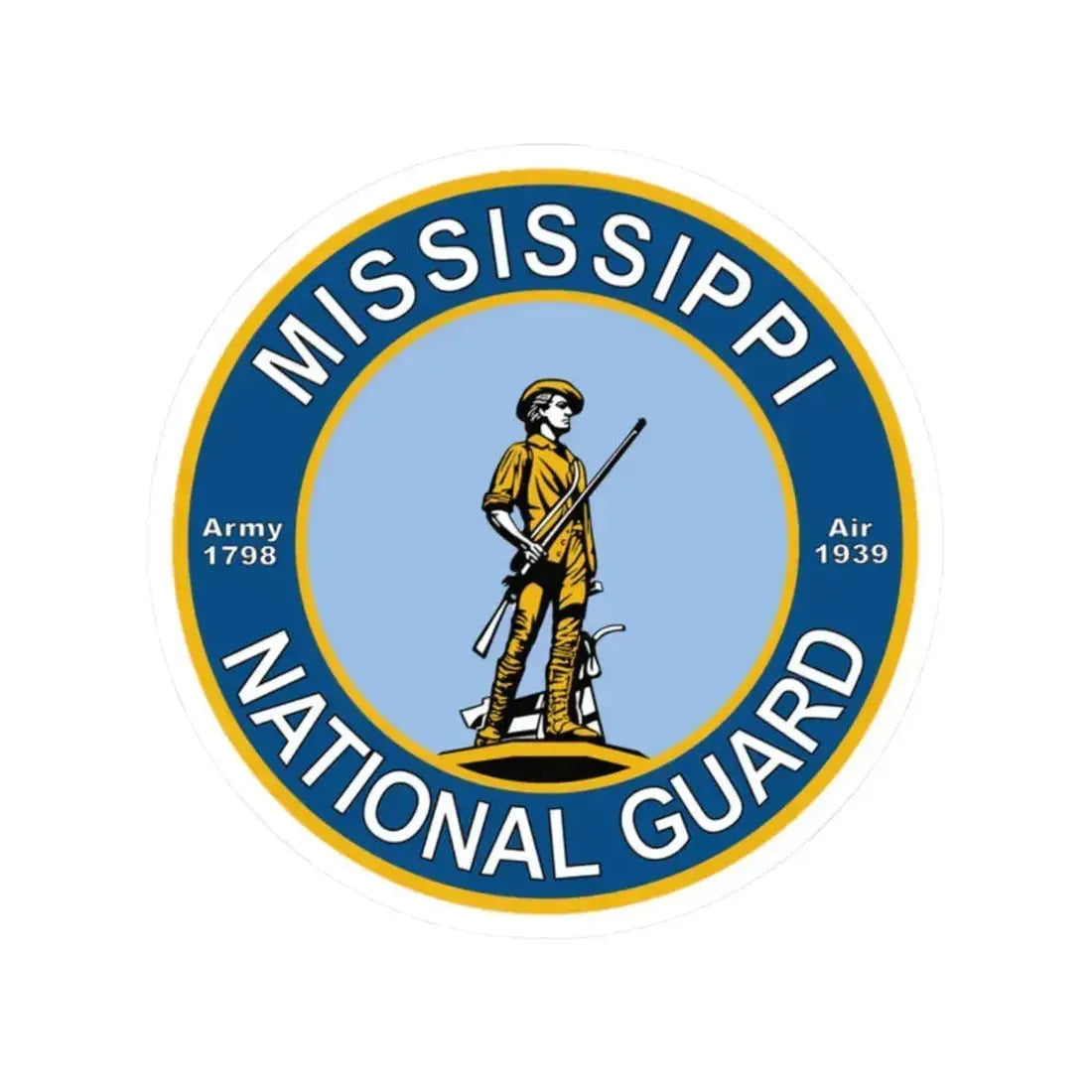 Mississippi National Guard - STICKER Vinyl Kiss-Cut Decal 2 Inch White - The Sticker Space