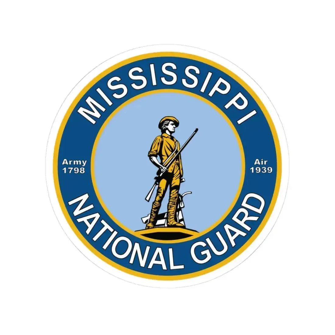 Mississippi National Guard - STICKER Vinyl Kiss-Cut Decal 3 Inch White - The Sticker Space