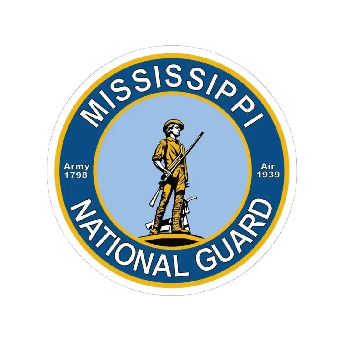 Mississippi National Guard - STICKER Vinyl Kiss-Cut Decal 4 Inch White - The Sticker Space