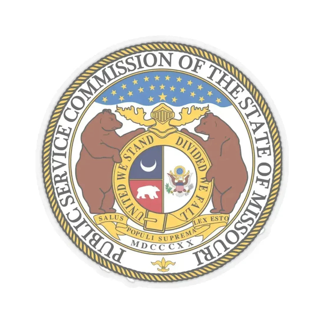 Missouri Public Service Commission - STICKER Vinyl Kiss-Cut Decal 4 Inch Transparent - The Sticker Space