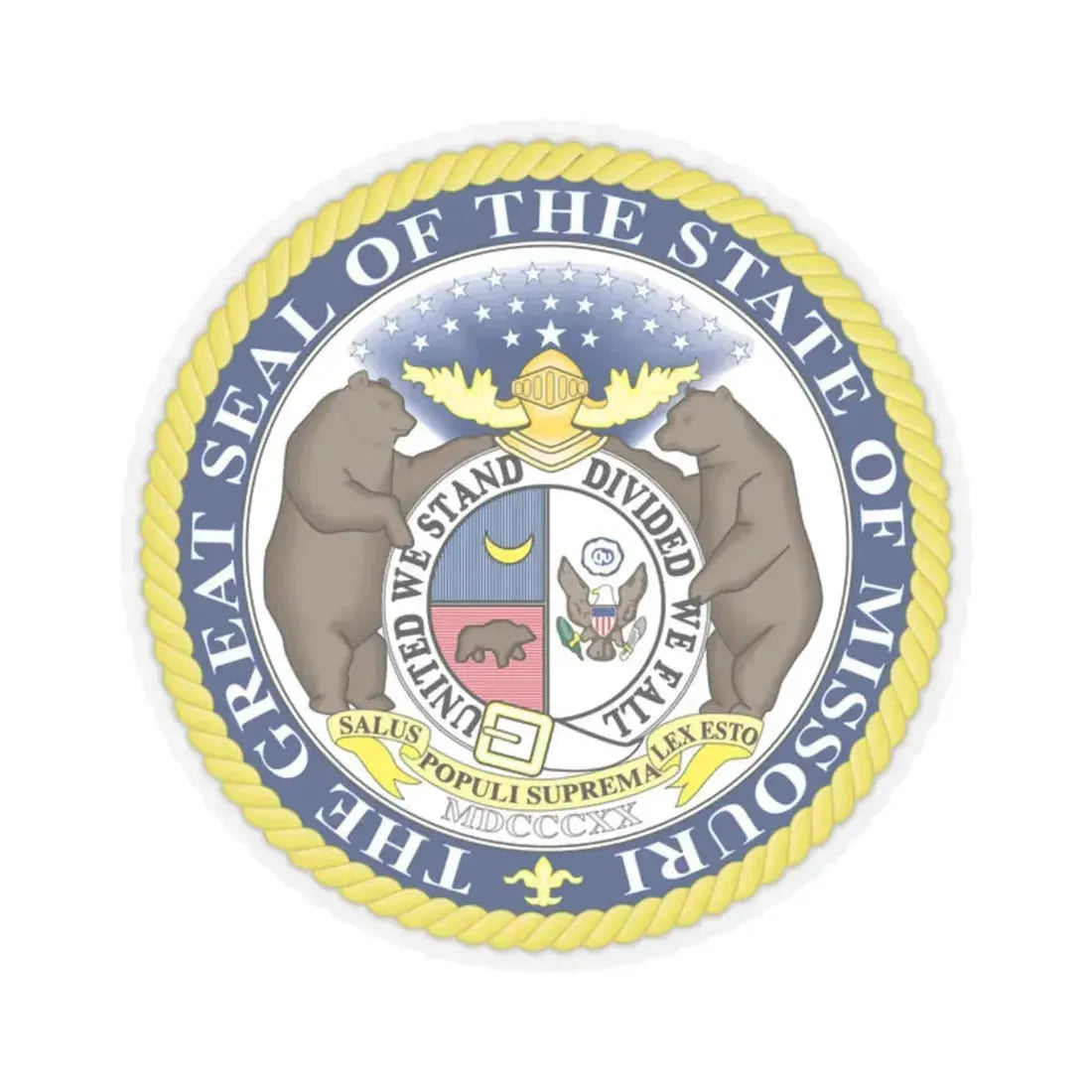 Missouri State Seal - STICKER Vinyl Kiss-Cut Decal 2 Inch Transparent - The Sticker Space