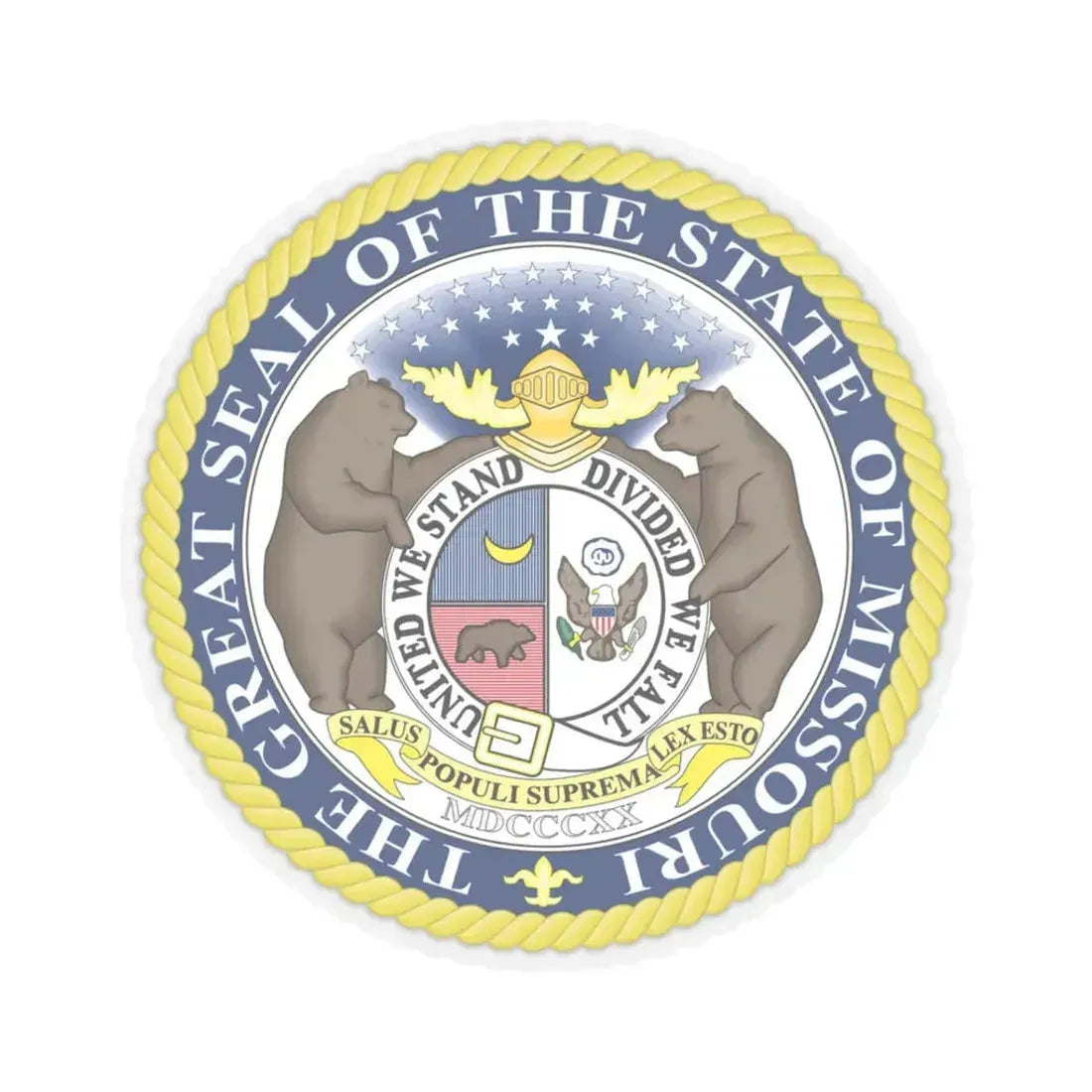 Missouri State Seal - STICKER Vinyl Kiss-Cut Decal 3 Inch Transparent - The Sticker Space
