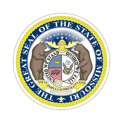 Missouri State Seal - STICKER Vinyl Kiss-Cut Decal 6 Inch White - The Sticker Space