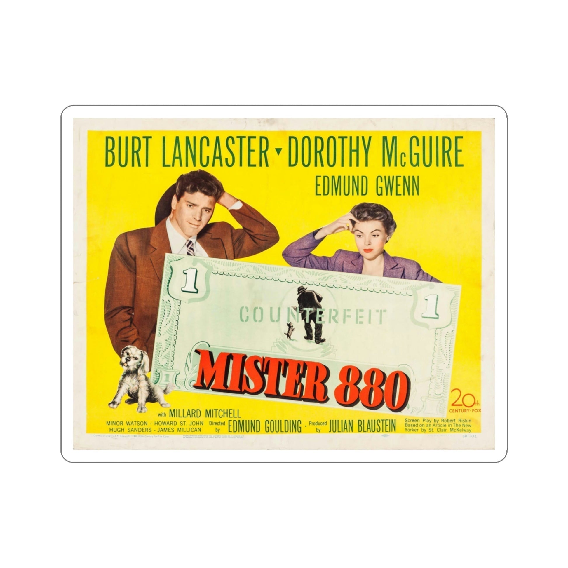 Mister 880 1950 v2 Movie Poster STICKER Vinyl Die-Cut Decal-3 Inch-The Sticker Space