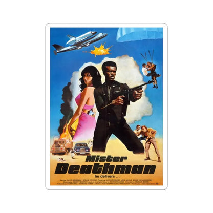 MISTER DEATHMAN 1977 Movie Poster - STICKER Vinyl Kiss-Cut Decal 2 Inch White - The Sticker Space