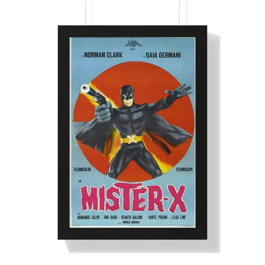 MISTER X (AVENGER X) 1967 - Framed Movie Poster 16″ x 24″ Black - The Sticker Space