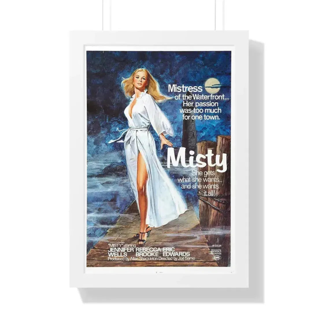MISTY 1976 - Framed Movie Poster 16″ x 24″ White - The Sticker Space