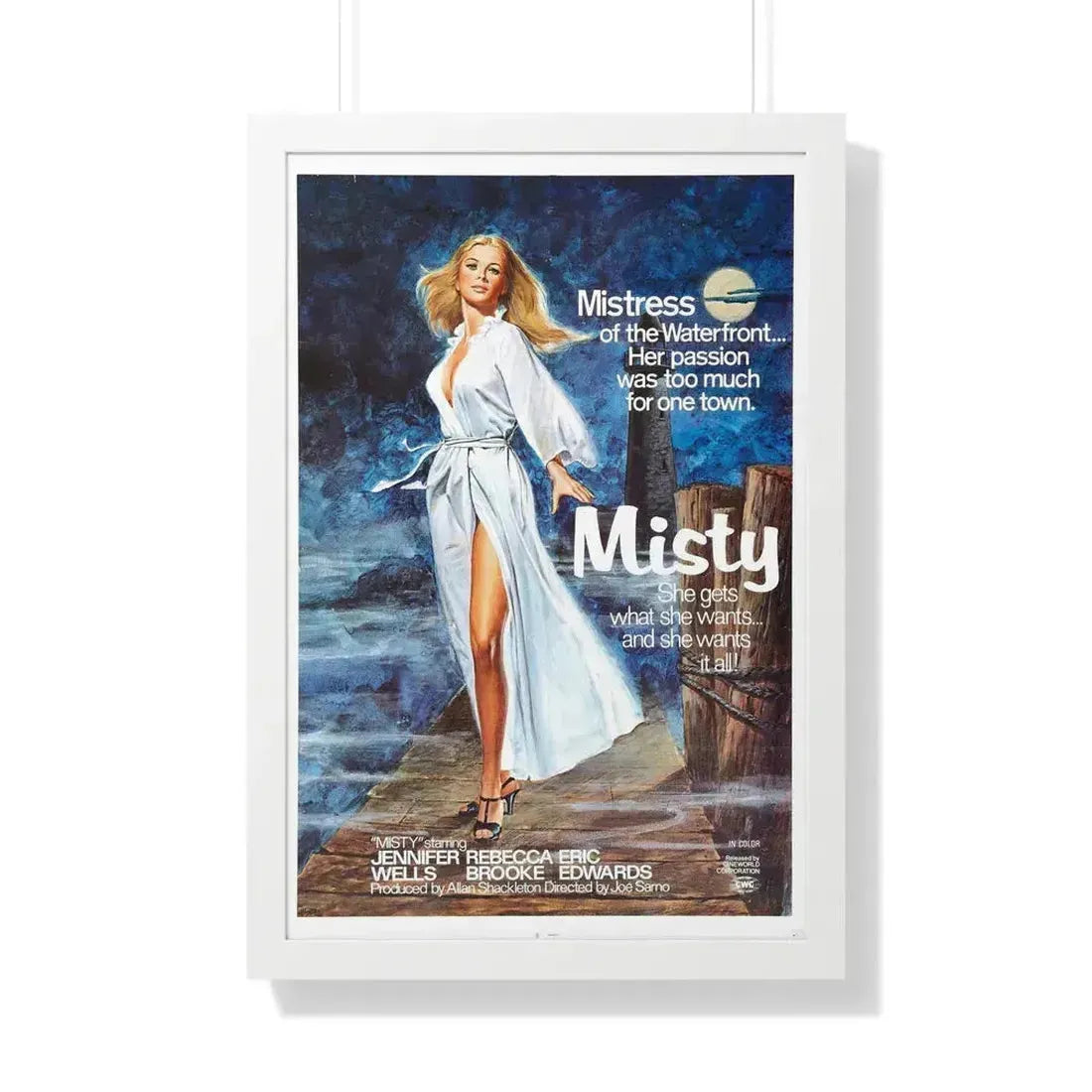 MISTY 1976 - Framed Movie Poster 20" x 30" White - The Sticker Space