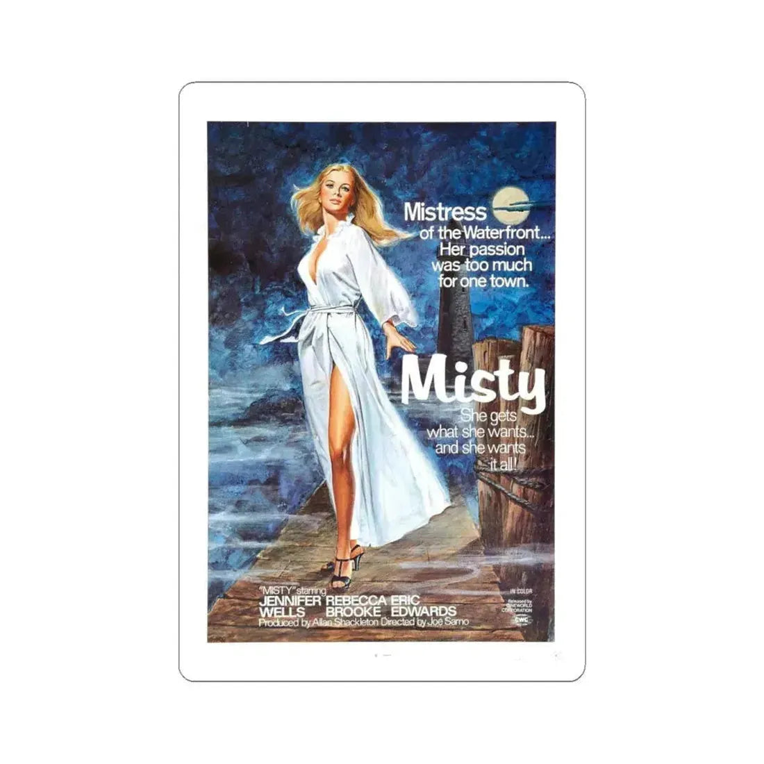 MISTY 1976 Movie Poster - STICKER Vinyl Kiss-Cut Decal 4 Inch White - The Sticker Space