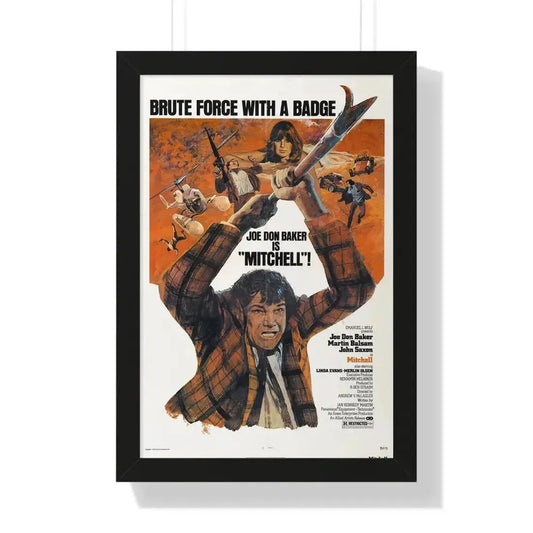 MITCHELL 1975 - Framed Movie Poster 16″ x 24″ Black - The Sticker Space