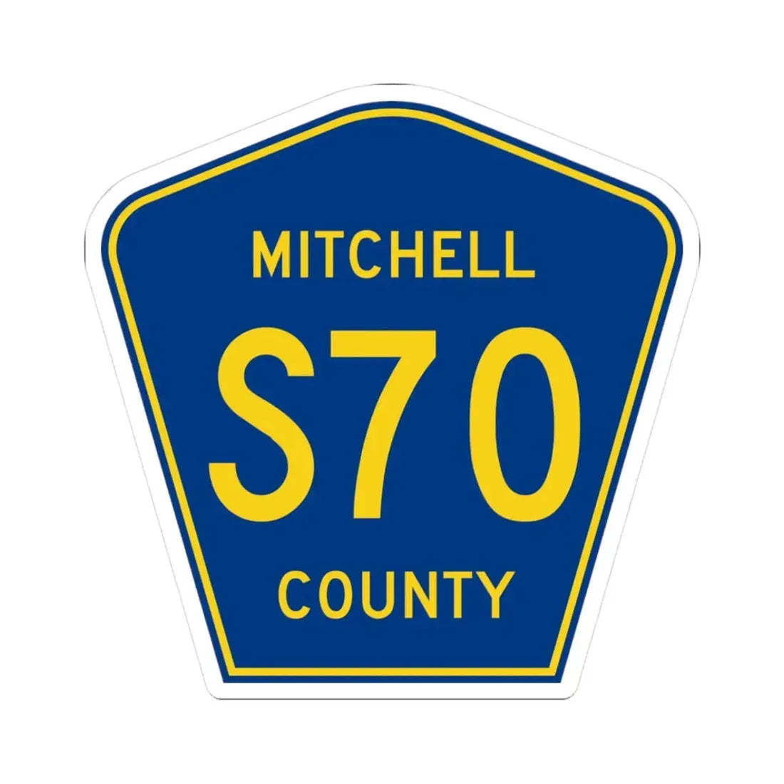 Mitchell County Route S70 IA (Iowa) (Road Sign) STICKER Vinyl Kiss-Cut Decal 3 Inch White - The Sticker Space