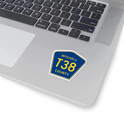 Mitchell County Route T38 IA (Iowa) (Road Sign) STICKER Vinyl Kiss-Cut Decal - The Sticker Space