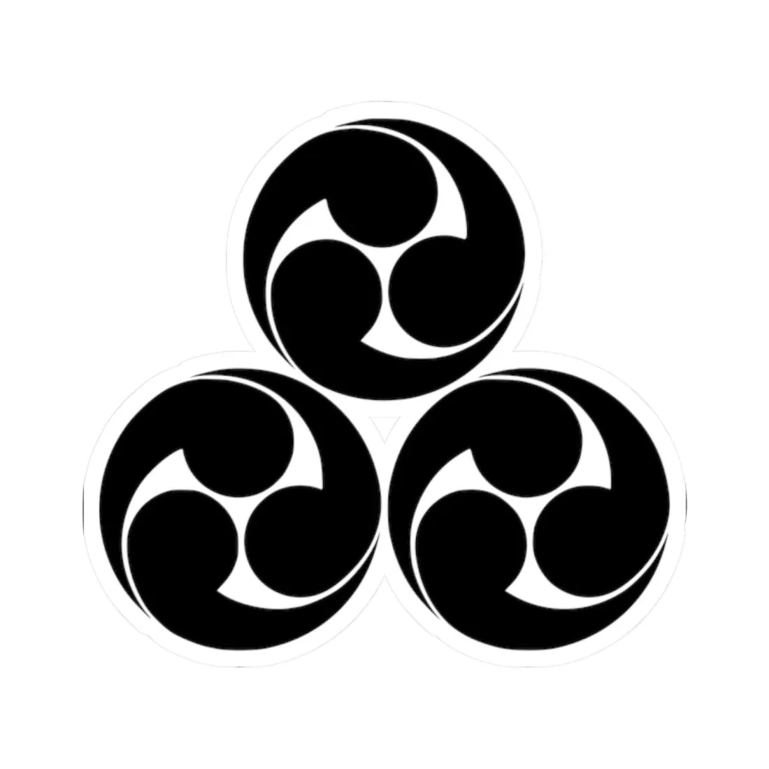 Mitsumori No background and Black color drawing (Japan) (Coat of Arms) STICKER Vinyl Kiss-Cut Decal 2 Inch White - The Sticker Space