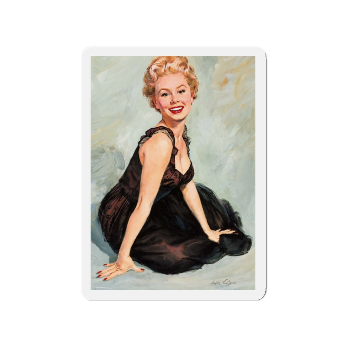 Mitzi Gaynor Portrait (1960s) (Magazine Illustration) Refrigerator Magnet-2" x 2"-The Sticker Space