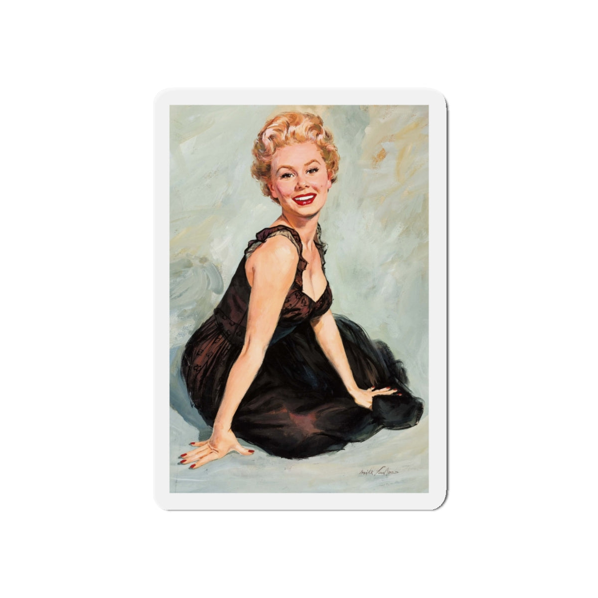 Mitzi Gaynor Portrait (1960s) (Magazine Illustration) Refrigerator Magnet-5" x 5"-The Sticker Space