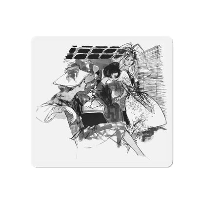 Mixed Marriage by Anne Cunningham Bastos, Woman's Journal, 1962 (1) (Magazine Illustration) Refrigerator Magnet - The Sticker Space