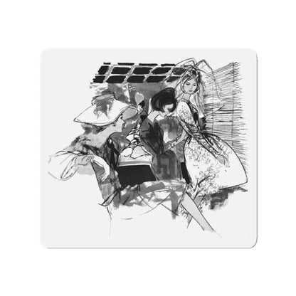 Mixed Marriage by Anne Cunningham Bastos, Woman's Journal, 1962 (1) (Magazine Illustration) Refrigerator Magnet - The Sticker Space