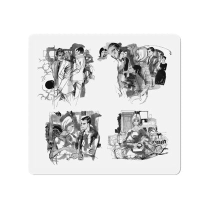 Mixed Marriage by Anne Cunningham Bastos, Woman's Journal, 1962 (2) (Magazine Illustration) Refrigerator Magnet - The Sticker Space