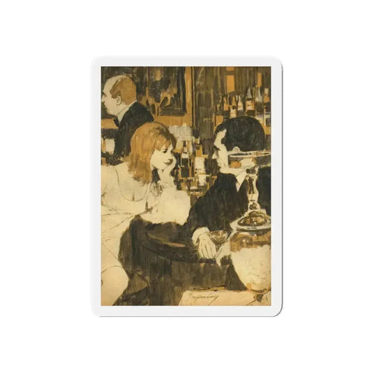 Mixed-Up Time, Cosmopolitan, March 1968 (Magazine Illustration) Refrigerator Magnet 6 Inch - The Sticker Space