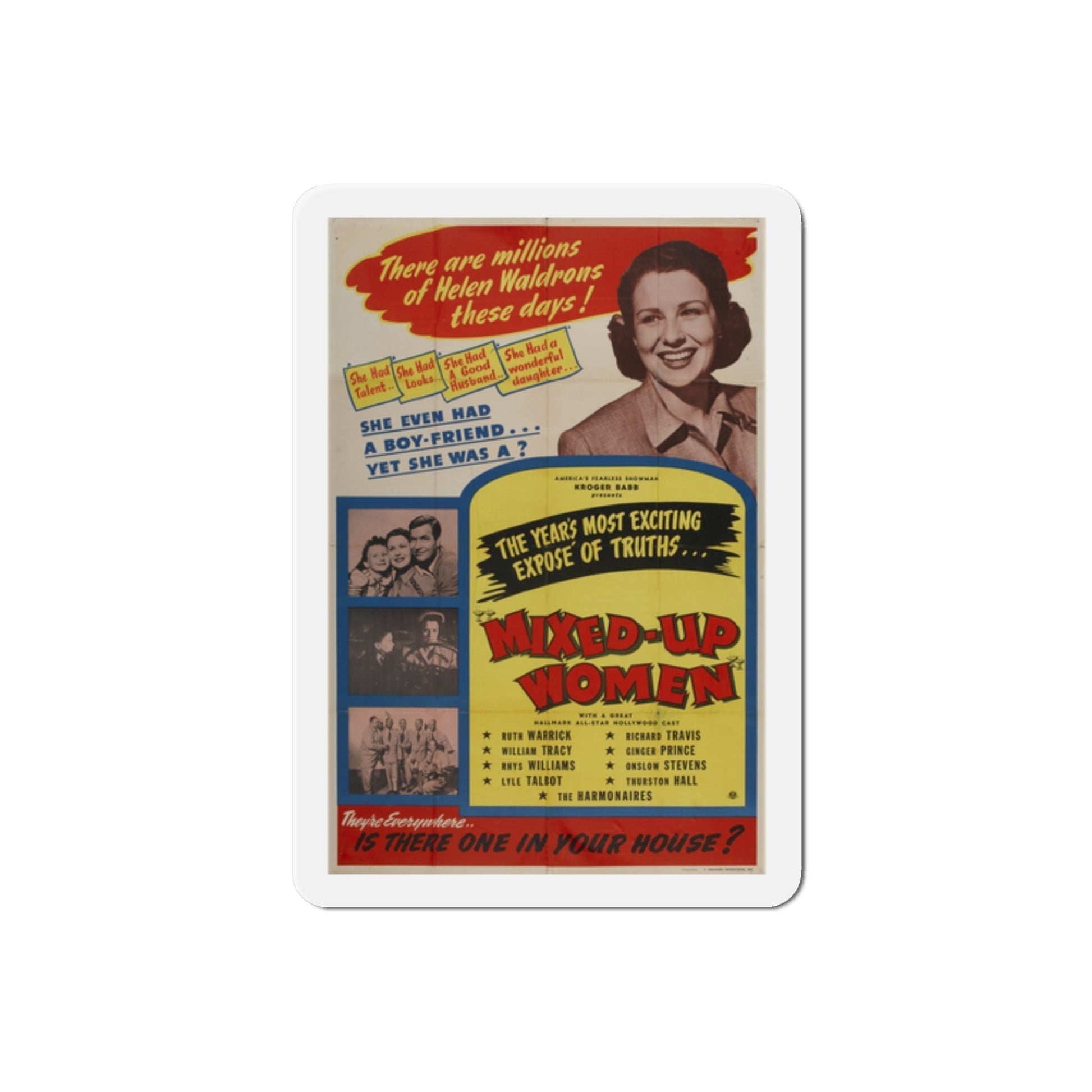 Mixed Up Women 1950 Movie Poster Die-Cut Magnet-2 Inch-The Sticker Space