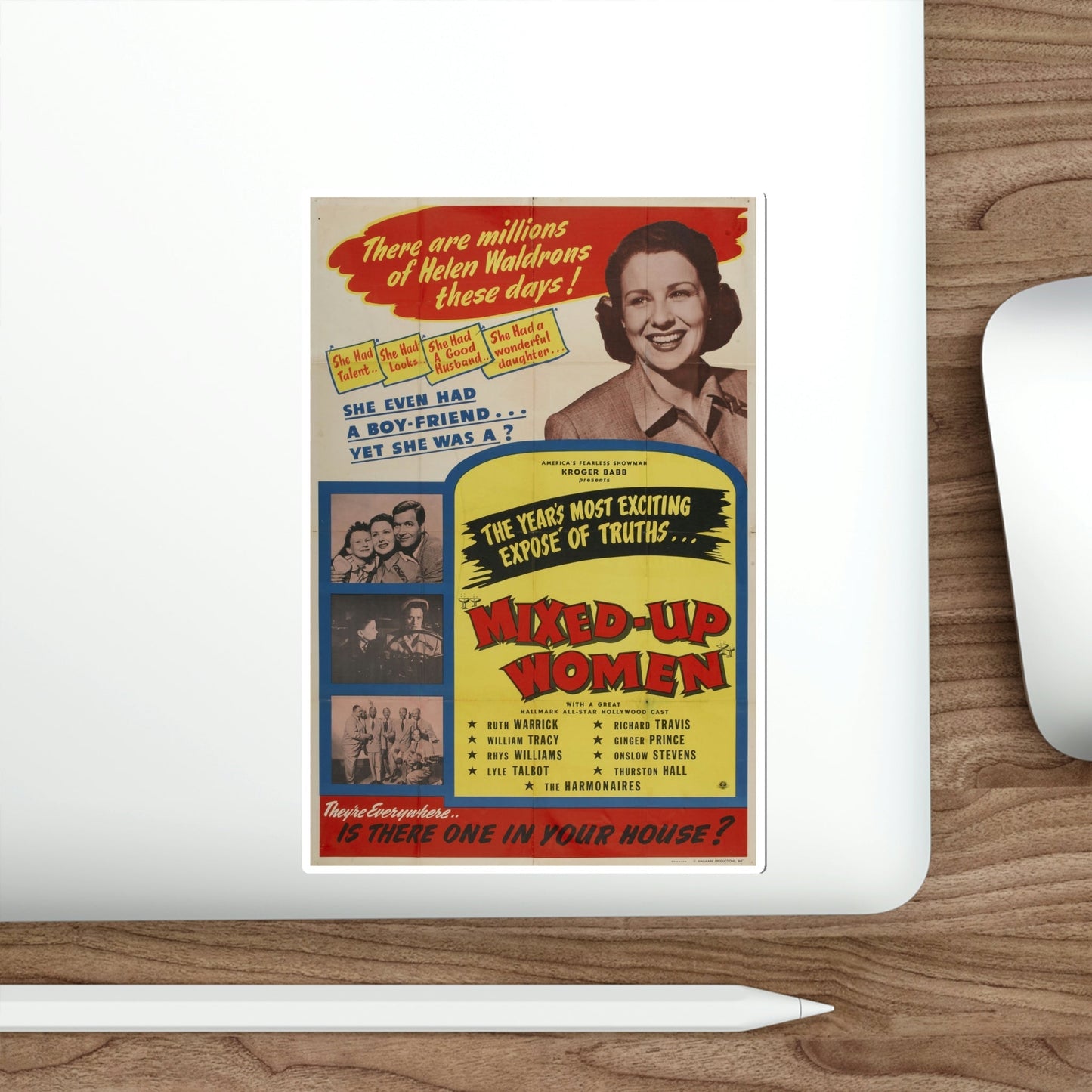 Mixed Up Women 1950 Movie Poster STICKER Vinyl Die-Cut Decal-The Sticker Space