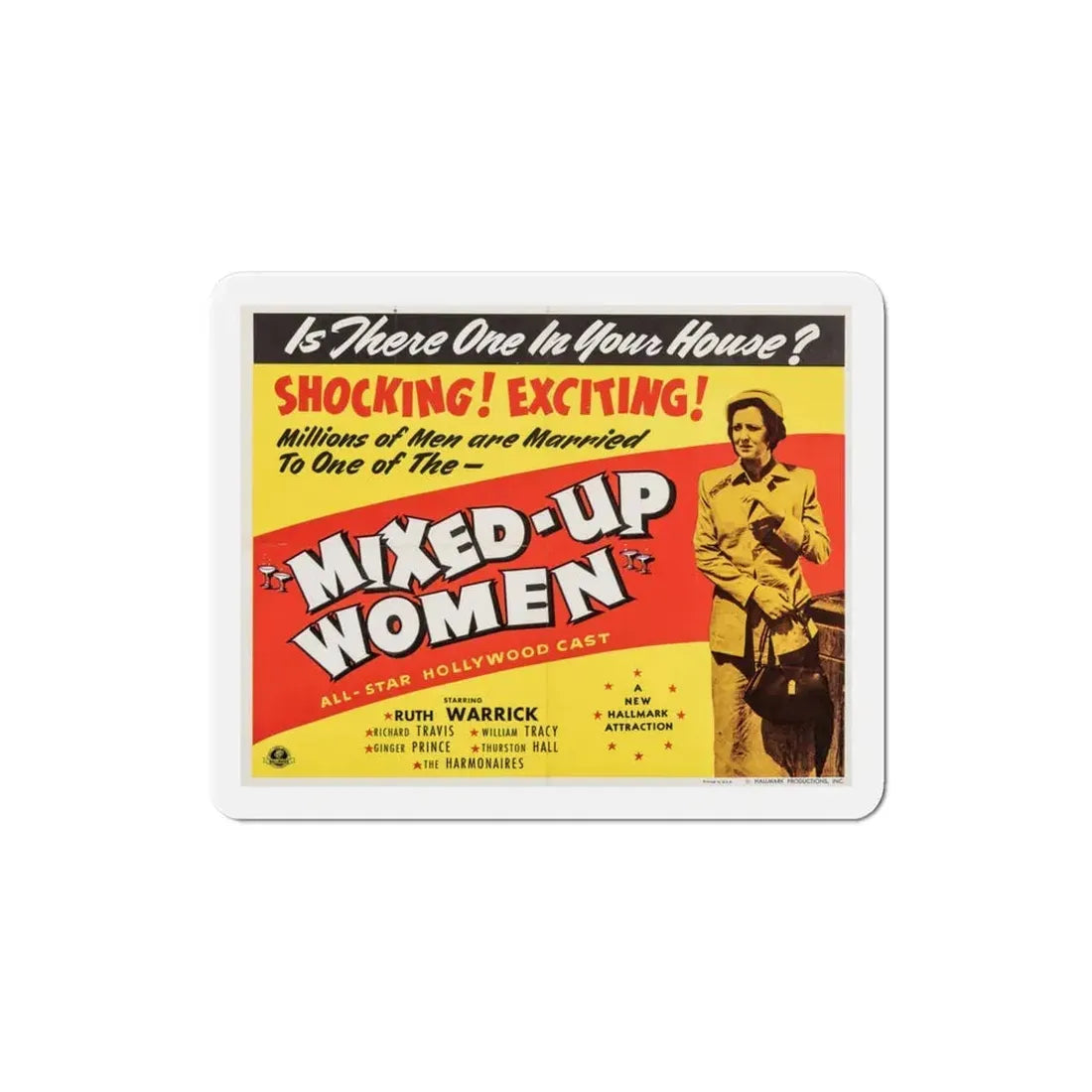 Mixed Up Women 1950 v2 Movie Poster Refrigerator Magnet 3 Inch - The Sticker Space