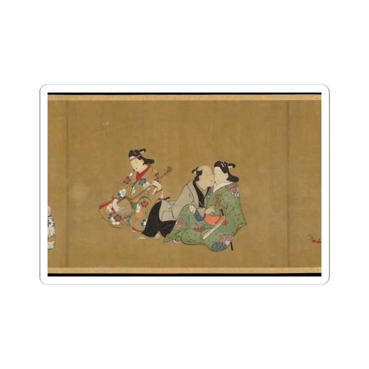 Miyagawa Chōshun 宮川長春 - Handscroll of Ten Homoerotic (Nanshoku) Scenes - early 18th century v2 - STICKER Vinyl Kiss-Cut Decal
