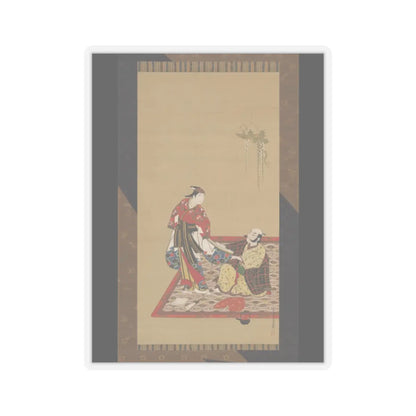 Miyagawa Isshō - Samurai and Wakashu (Male Youth) - early 18th century v1 - STICKER Vinyl Kiss-Cut Decal