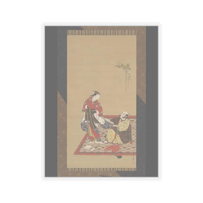 Miyagawa Isshō - Samurai and Wakashu (Male Youth) - early 18th century v1 - STICKER Vinyl Kiss-Cut Decal
