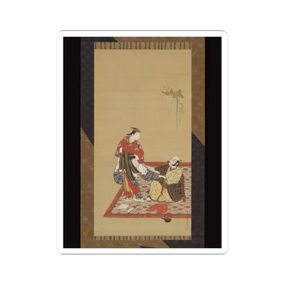 Miyagawa Isshō - Samurai and Wakashu (Male Youth) - early 18th century v1 - STICKER Vinyl Kiss-Cut Decal