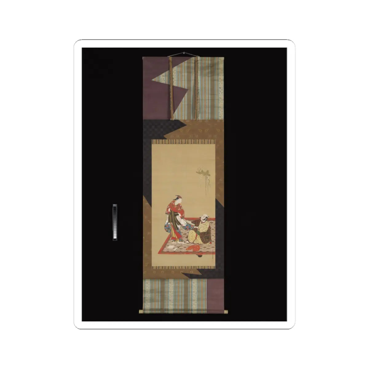 Miyagawa Isshō - Samurai and Wakashu (Male Youth) - early 18th century v2 - STICKER Vinyl Kiss-Cut Decal