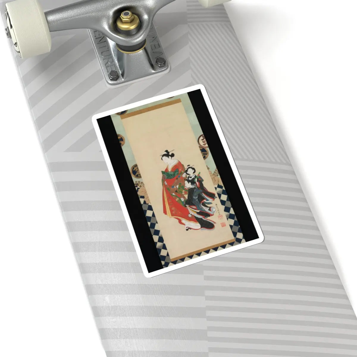 Miyagawa (Katsukawa) Shunsui - Courtesan and Attendants - late 18th century v1 - STICKER Vinyl Kiss-Cut Decal