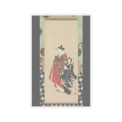 Miyagawa (Katsukawa) Shunsui - Courtesan and Attendants - late 18th century v1 - STICKER Vinyl Kiss-Cut Decal