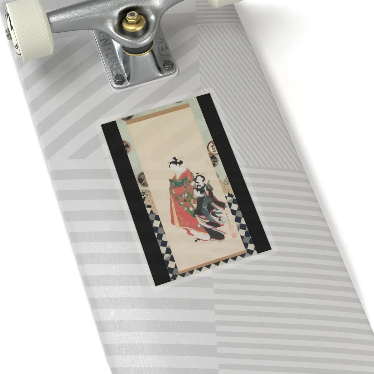 Miyagawa (Katsukawa) Shunsui - Courtesan and Attendants - late 18th century v1 - STICKER Vinyl Kiss-Cut Decal