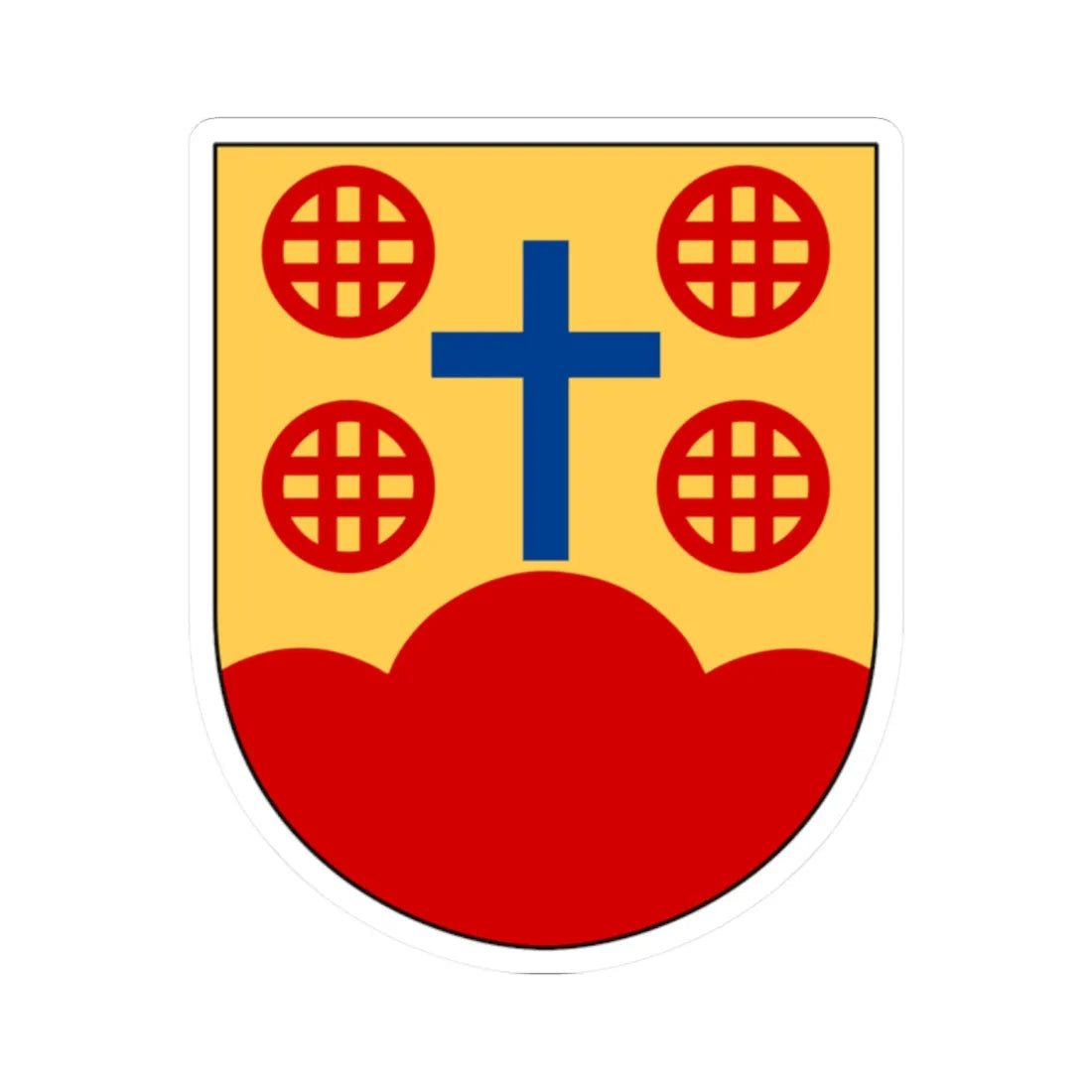 Mjölby och Högby församlingars pastorat vapen (Sweden) (Coat of Arms) STICKER Vinyl Kiss-Cut Decal 2 Inch White - The Sticker Space