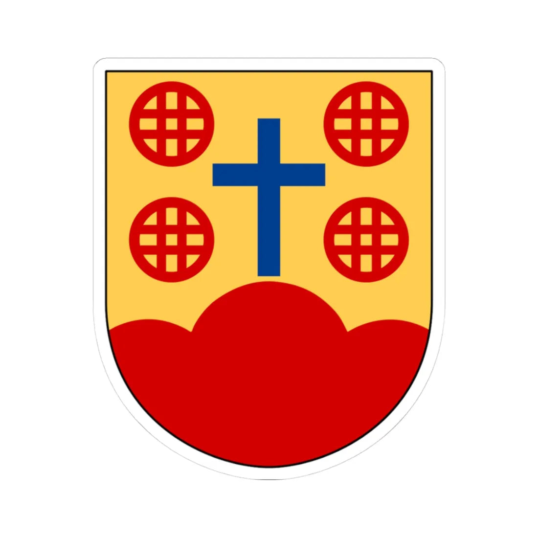 Mjölby och Högby församlingars pastorat vapen (Sweden) (Coat of Arms) STICKER Vinyl Kiss-Cut Decal 3 Inch White - The Sticker Space