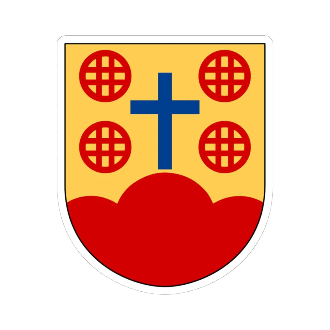 Mjölby och Högby församlingars pastorat vapen (Sweden) (Coat of Arms) STICKER Vinyl Kiss-Cut Decal 4 Inch White - The Sticker Space