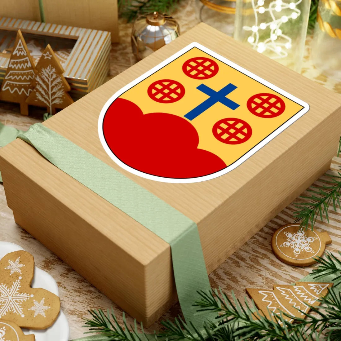 Mjölby och Högby församlingars pastorat vapen (Sweden) (Coat of Arms) STICKER Vinyl Kiss-Cut Decal - The Sticker Space