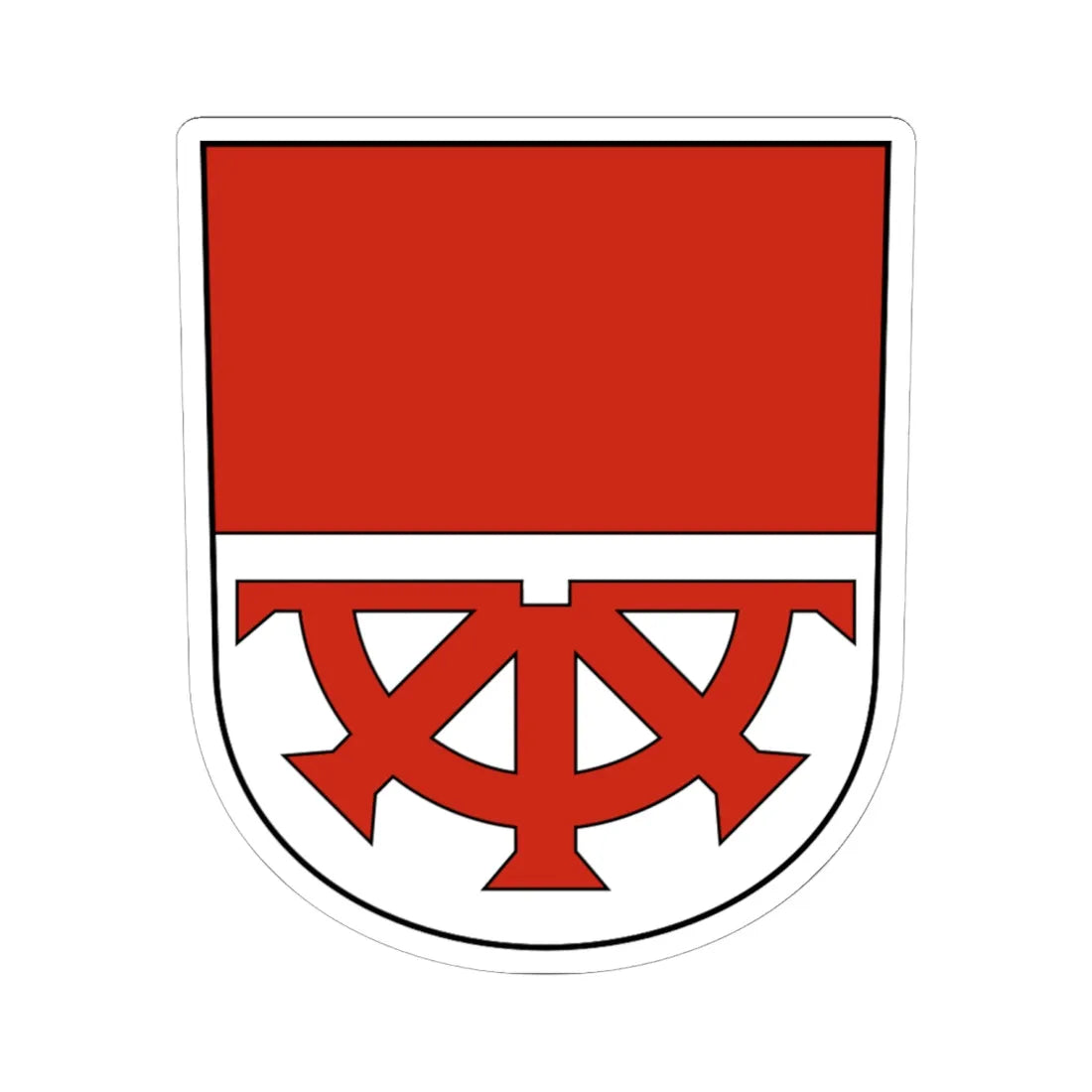 Müllheim-blazon (Switzerland) (Coat of Arms) STICKER Vinyl Kiss-Cut Decal 6 Inch White - The Sticker Space