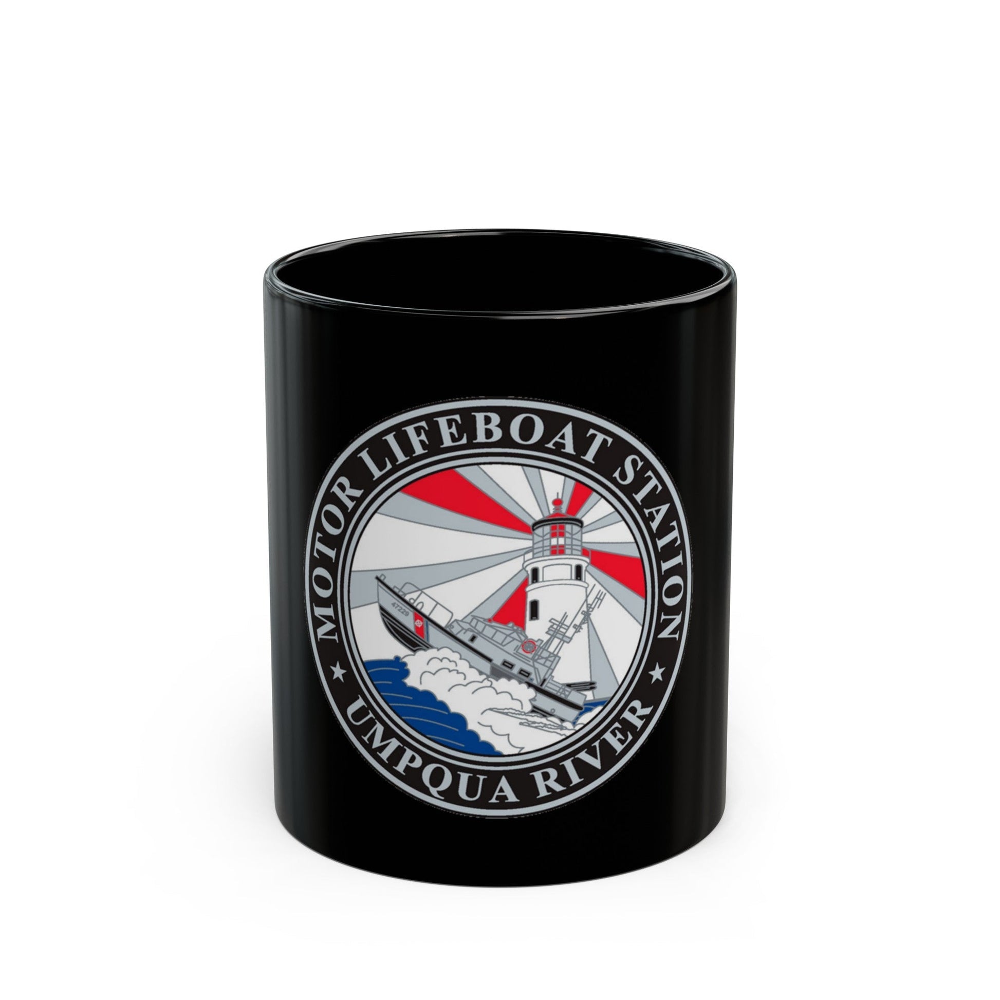 MLSTA Umpqua River (U.S. Coast Guard) Black Coffee Mug-11oz-The Sticker Space