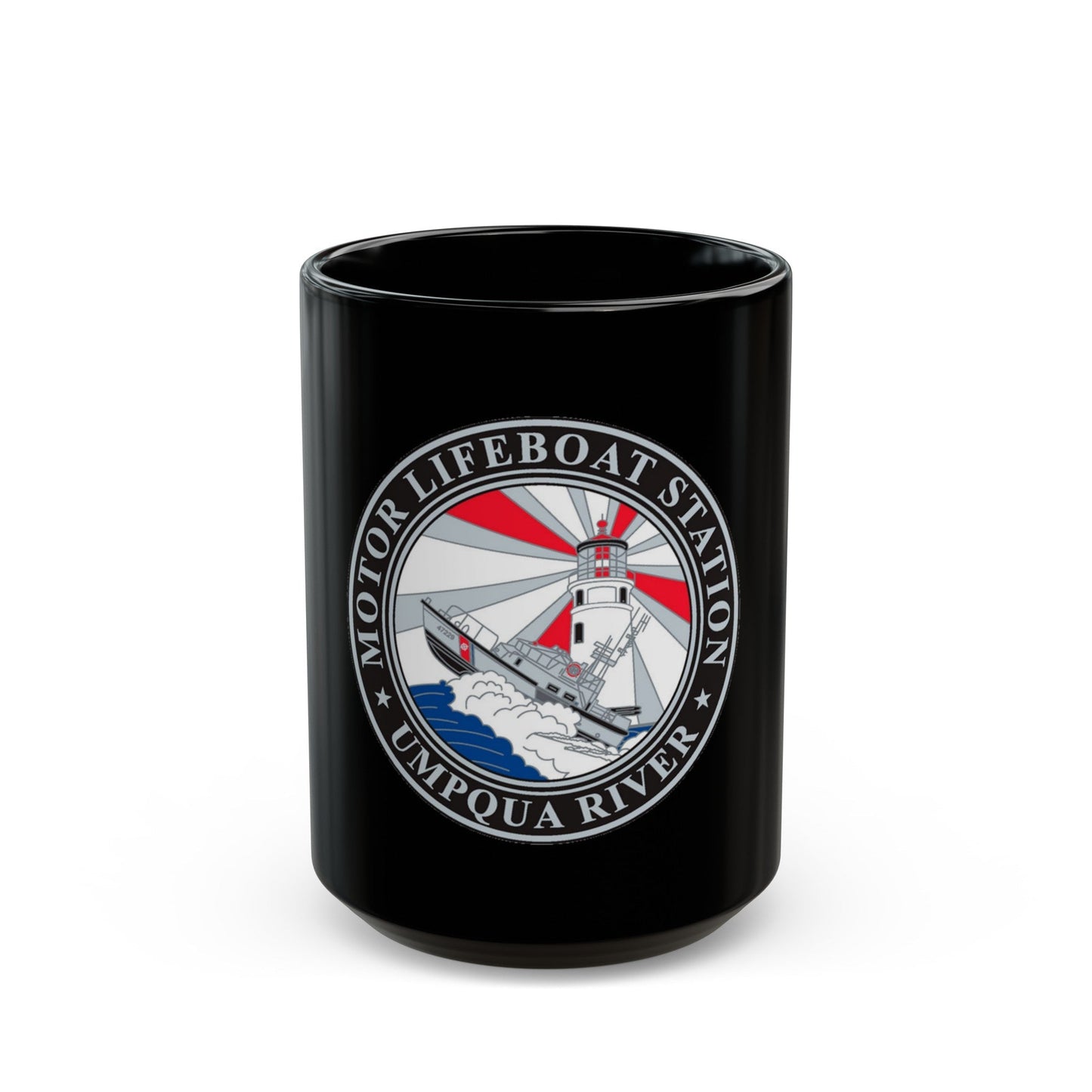 MLSTA Umpqua River (U.S. Coast Guard) Black Coffee Mug-15oz-The Sticker Space